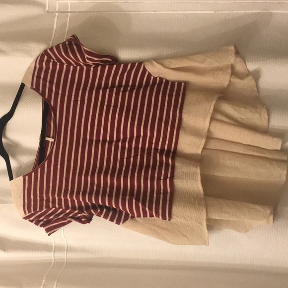 free people striped oversized blouse - Picture 1 of 3